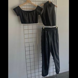 Faux 3pc leather outfit....
